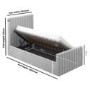 Grey Velvet Single Side-Lift Ottoman Bed - Khloe