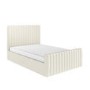 Cream Upholstered Double Side-Lift Ottoman Bed - Khloe