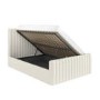 Cream Upholstered Small Double Side-Lift Ottoman Bed - Khloe