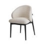 ONLY OPENED - Cream and Black Upholstered Curved Dining Chair with Wooden Exposed Back - Kori