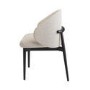 ONLY OPENED - Cream and Black Upholstered Curved Dining Chair with Wooden Exposed Back - Kori