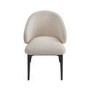 ONLY OPENED - Cream and Black Upholstered Curved Dining Chair with Wooden Exposed Back - Kori