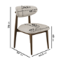 Set of 4 Walnut and Beige Upholstered Curved Dining Chairs with Solid Wood Open Back - Kori