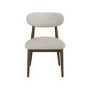 Set of 4 Walnut and Beige Upholstered Curved Dining Chairs with Solid Wood Open Back - Kori