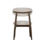 Set of 4 Walnut and Beige Upholstered Curved Dining Chairs with Solid Wood Open Back - Kori