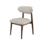 Set of 4 Walnut and Beige Upholstered Curved Dining Chairs with Solid Wood Open Back - Kori