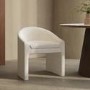 ONLY OPENED - Upholstered Ivory boucle Curved Tub dining chair - Kelsey