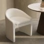 ONLY OPENED - Upholstered Ivory boucle Curved Tub dining chair - Kelsey