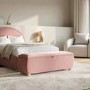 Pink Velvet Ottoman Storage Blanket Box 124cm - Lacey