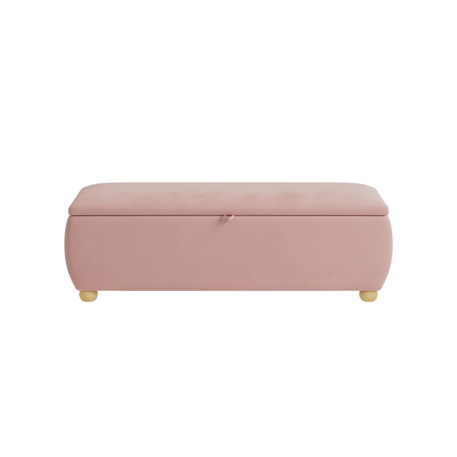 Pink Velvet Ottoman Storage Blanket Box 124cm - Lacey