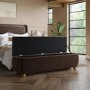 Brown Velvet Ottoman Storage Blanket Box 150cm - Lacey
