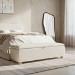 Cream Upholstered Ottoman Storage Blanket Box 150cm - Lacey