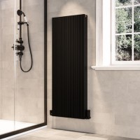 Black Designer Vertical Single Panel Radiator 1200 x 440mm - Laguna