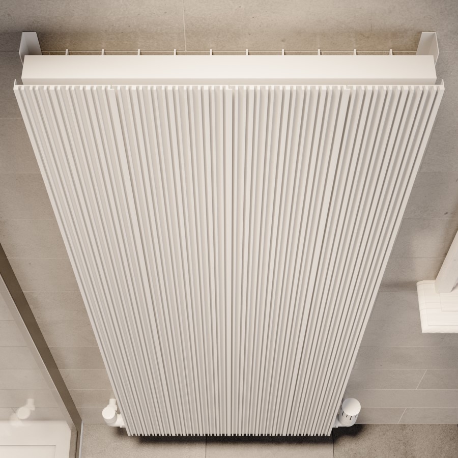 White Designer Vertical Single Panel Radiator 1200 x 440mm - Laguna