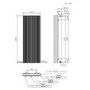 White Designer Vertical Single Panel Radiator 1200 x 440mm - Laguna