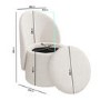 GRADE A2 - Off-White Boucle Dressing Table Chair with Ottoman Storage - Leah
