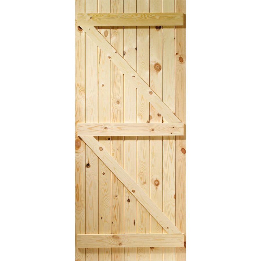 Wooden Pine Ledged & Braced Garden Gate - Unfinished 1981 x 915 x 36 mm - XL Joinery
