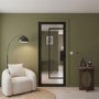 Internal Black Laminate Glazed Industrial Style Door with Clear Glass - Pre-Finished - 1981 x 762 x 35mm - Foundry - XL Joinery