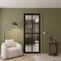 Internal Black Laminate Glazed Industrial Style Door with Clear Glass - Pre-Finished - 1981 x 762 x 35mm - Haringey - XL Joinery