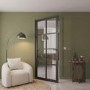 Internal Black Laminate Glazed Industrial Style Door with Clear Glass - Pre-Finished - 1981 x 762 x 35mm - Haringey - XL Joinery
