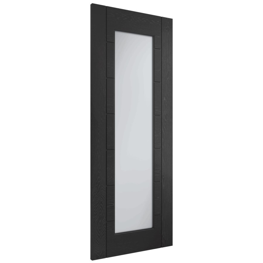 Internal Black Fully-Glazed Door with Clear Glass - 1981 x 762 x 35mm - Palermo - XL Joinery