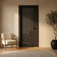 Internal Black Laminate Glazed Door with Clear Glass - Pre-Finished - 1981 x 762 x 35mm - Stria - XL Joinery