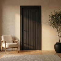 Internal Black Laminate Door - Pre-Finished - 1981 x 686 x 35mm - Stria - XL Joinery