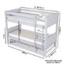 Grey Wooden Detachable Bunk Bed with Trundle - Luca