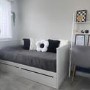 ONLY OPENED - Single Wooden Day Bed with Trundle and Storage in White - Lincoln