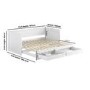 Double Wooden Day Bed with Trundle and Storage in White - Lincoln
