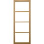 Internal Oak Laminate Glazed Industrial Style Door with Clear Glass - Pre-Finished - 1981 x 762 x 35mm - Brent - XL Joinery