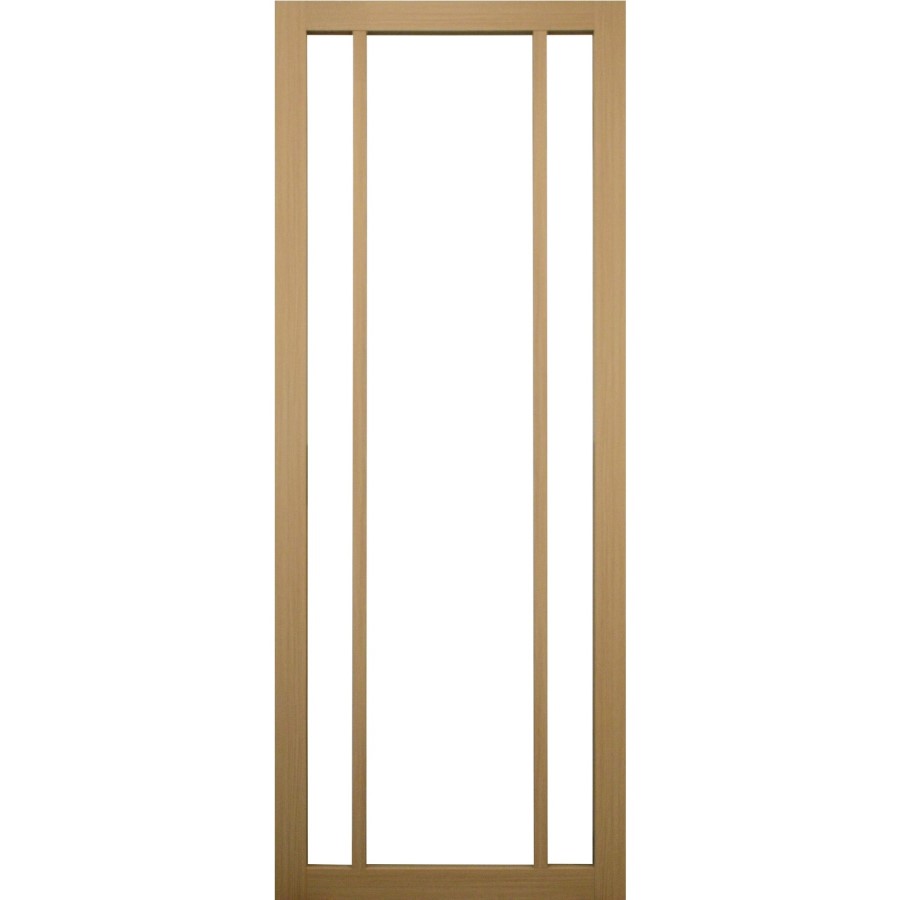 Internal Oak Laminate Glazed Industrial Style Door with Clear Glass - Pre-Finished - 1981 x 762 x 35mm - Redbridge - XL Joinery