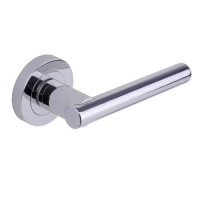 Internal Silver Polished Chrome Lever Door Handle with Latch and Hinges Pack - 65mm Latch - Loire - XL Joinery