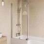 Lomax L Shape 1450mm 6mm Chrome Bath Screen