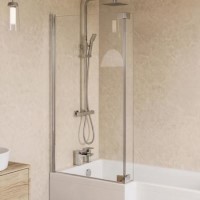 Lomax L Shape 1450mm 6mm Chrome Bath Screen