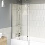 L Shaped Shower Bath with Front Panel & Chrome Bath Screen, Left Hand 1700 x 850mm - Lomax