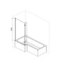 L Shaped Shower Bath with Front Panel & Chrome Bath Screen, Left Hand 1700 x 850mm - Lomax