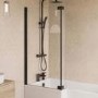 Lomax L Shape 1450mm 6mm Matt Black Bath Screen