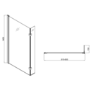 Lomax L Shape 1450mm 6mm Matt Black Bath Screen