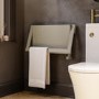 Beige Horizontal Panel Radiator with Pull Out Towel Bar 320 x 600mm - Lomas