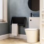 Black Horizontal Panel Radiator with Pull Out Towel Bar 320 x 600mm - Lomas