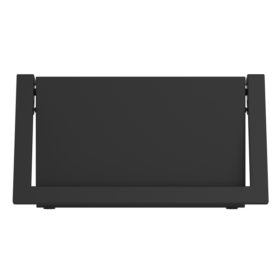 Black Horizontal Panel Radiator with Pull Out Towel Bar 320 x 600mm - Lomas