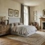 Grey Upholstered Super King Ottoman Bed with Winged Headboard - Loxley
