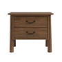 Wide Walnut 2 Drawer Bedside Table - Loretta