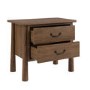 Wide Walnut 2 Drawer Bedside Table - Loretta