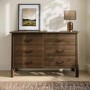 Large Walnut 6 Drawer Chest of Drawers - Loretta