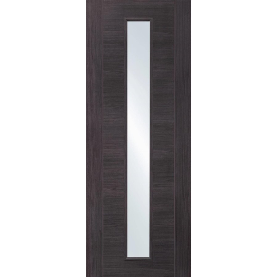 Internal Grey Laminate Glazed Door with Clear Glass - Pre-Finished - 1981 x 610 x 35mm - Forli - XL Joinery