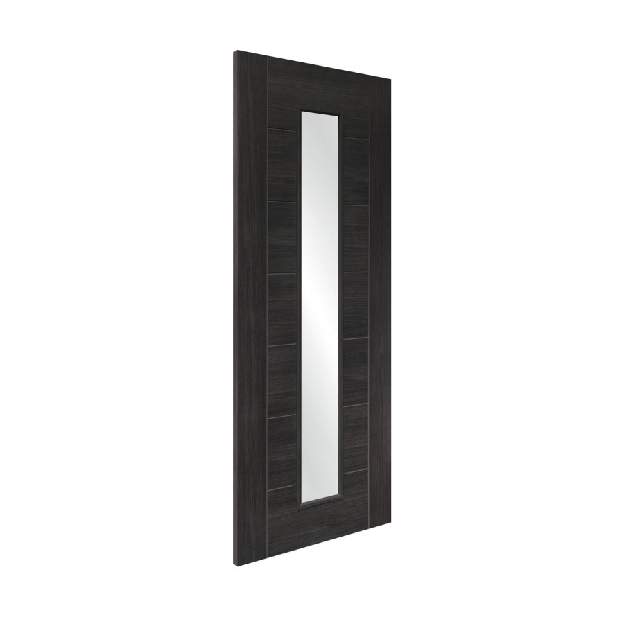 Internal Grey Laminate Glazed Door with Clear Glass - Pre-Finished - 1981 x 610 x 35mm - Palermo - XL Joinery