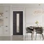 GRADE A1 - Internal Grey Laminate Glazed Door with Clear Glass - Pre-Finished - 1981 x 686 x 35mm - Palermo - XL Joinery