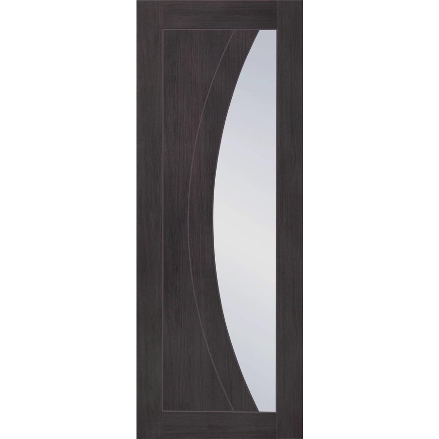 Internal Grey Laminate Glazed Door with Clear Glass - Pre-Finished - 1981 x 610 x 35mm - Salerno - XL Joinery